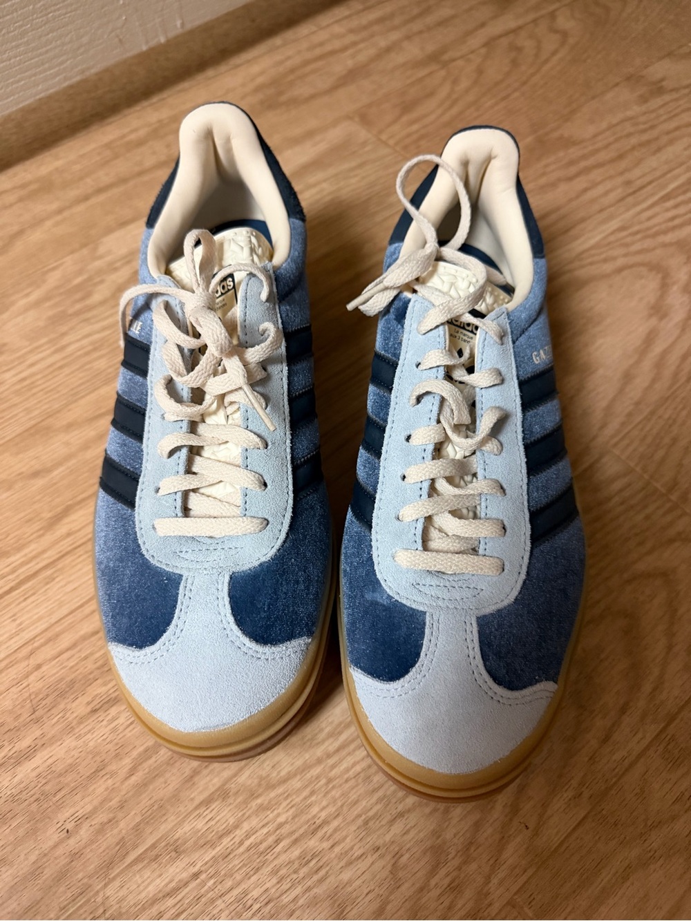 Adidas Gazelle Bold Suede Sneakers - Light Blue / Navy Women’s 9